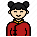 avatar, chinese, girl, new, traditional, uniform, year