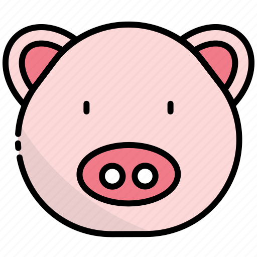 Pig, animal, farm, mammal, zodiac, chinese, animal head icon - Download on Iconfinder