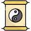 scroll, yin yang, decoration, chinese, traditional, china 