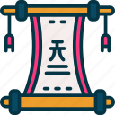 scroll, traditional, chinese, decoration, festive