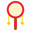 china, chinese, drum, musical instrument, pellet drum, rattle drum