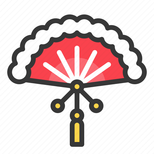 Chinese new year, decoration, fan, handheld, japan fan, oreintal, red icon - Download on Iconfinder