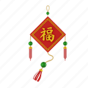 chinese, ornament, fu, character, year, traditional, calendar