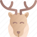 christmas, xmas, holiday, deer, reindeer, head, animal