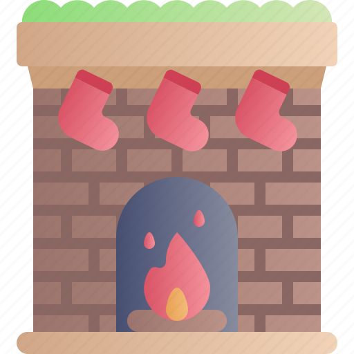 Christmas, xmas, holiday, fireplace, fire, chimney, sock icon - Download on Iconfinder