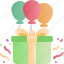 christmas, xmas, holiday, gift, balloons, present, box 