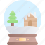 christmas, xmas, holiday, snow globe, house, decoration, ball 