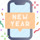 new year, party, celebration, mobile, notification, alarm, sound