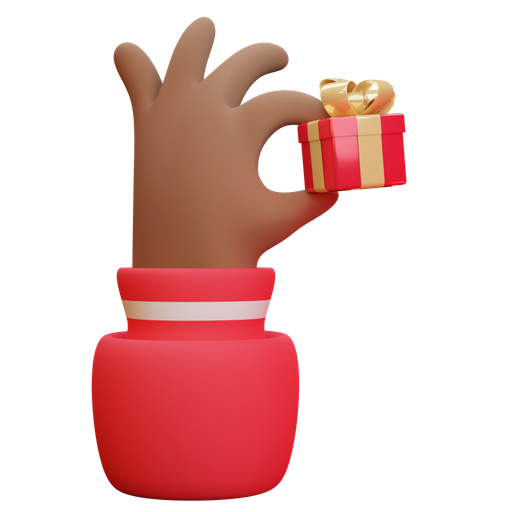 Hand, gift, christmas, present, wrapped 3D illustration - Free download