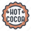 hot, cocoa, choco, chocolate, label, badge 