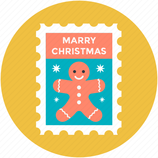 Christmas card, christmas greeting, gingerbread, greeting card, wishing card icon - Download on Iconfinder