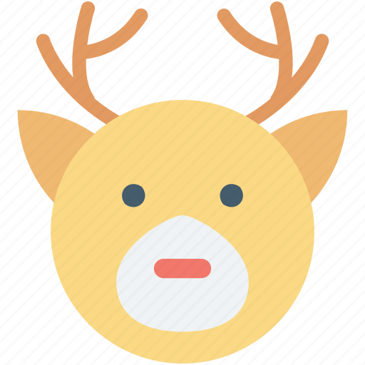 Animal face, christmas reindeer, deer, elk, reindeer face icon - Download on Iconfinder