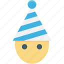 cartoon face, character, christmas elf, elf, party hat