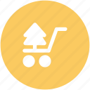 christmas shopping, christmas tree, shopping cart, tree, tree in cart, tree shopping