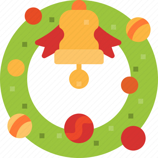 Bell, christmas, ornaments, ribbon, wreath icon - Download on Iconfinder