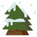 christmas, pine, snow, tree