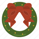 christmas, decoration, ribbon, wreath