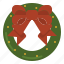 christmas, decoration, ribbon, wreath 