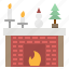 chimney, fireplace, room, warm, winter 