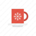 coffee, cup, flake, snow, tea