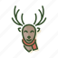 christmas, deer, head, reindeer 