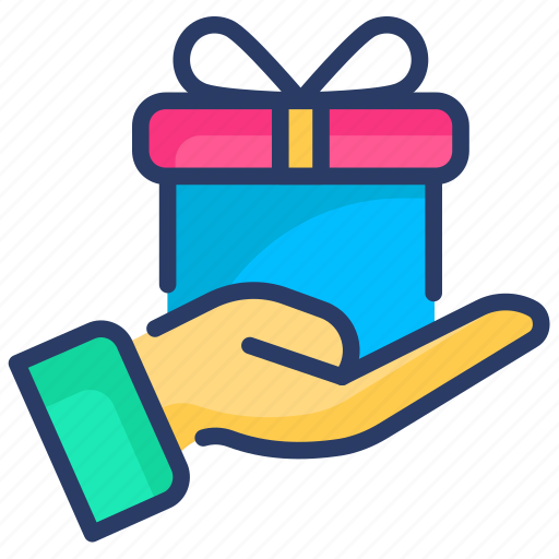 Birthday gift, gift, gift box, give, give a gift, hand, present icon - Download on Iconfinder
