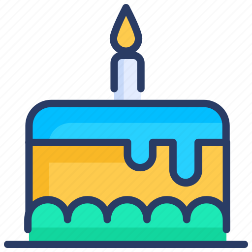 Birthday, birthday cake, cake, candle, desert, dessert, food icon - Download on Iconfinder