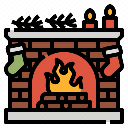 Socks, fireplace, xmas, decorations, christmas icon - Download on Iconfinder