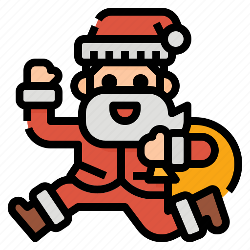Running, claus, christmas, santa, decorations, xmas icon - Download on Iconfinder