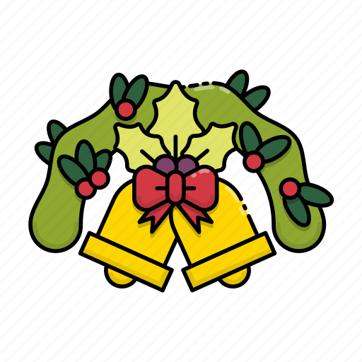 Christmas, bell, ribbon, decoration, mistletoe icon - Download on Iconfinder