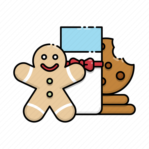 Christmas, cookies, ribbon, ginger, milk icon - Download on Iconfinder