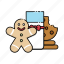christmas, cookies, ribbon, ginger, milk 
