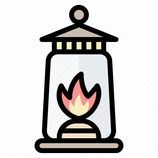 Oil lamp, illumination, flame, light, lantern icon - Download on Iconfinder