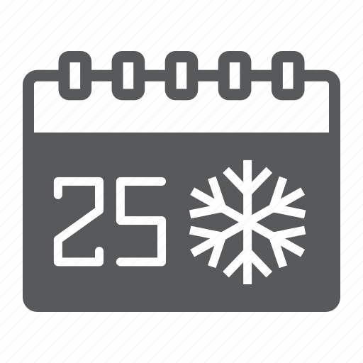 Christmas, calendar, 25th, december, xmas, snowflake, holiday icon - Download on Iconfinder