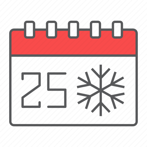 Christmas, calendar, 25th, december, xmas, snowflake, holiday icon - Download on Iconfinder
