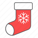 christmas, stocking, sock, present, gift, snowflake, xmas