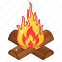 fire, bonfire, campfire, balefire, log fire