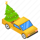 christmas decoration, delivery truck, vehicle, transport, pickup