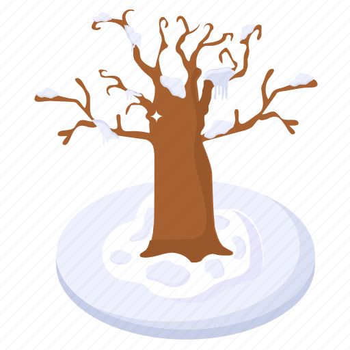 Naked tree, snow tree, winter, barren tree, snowfall icon - Download on Iconfinder