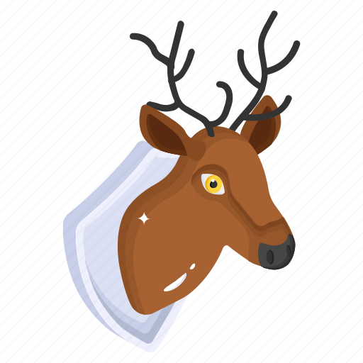 Christmas deer, animal, reindeer, caribou, deer mount icon - Download on Iconfinder