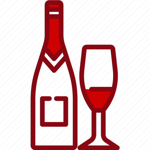 Champagne, bottle, alcoholic, drink, celebration, beverage, glass icon - Download on Iconfinder