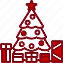 christmas, tree, santa, claus, avenue, gifts, star, present
