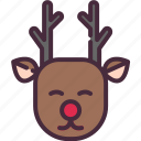 deer, animals, reindeer, mammal, nose, horns, christmas, elk, winter