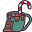 hot, chocolate, cocoa, drink, mug, cup, candy, cane 