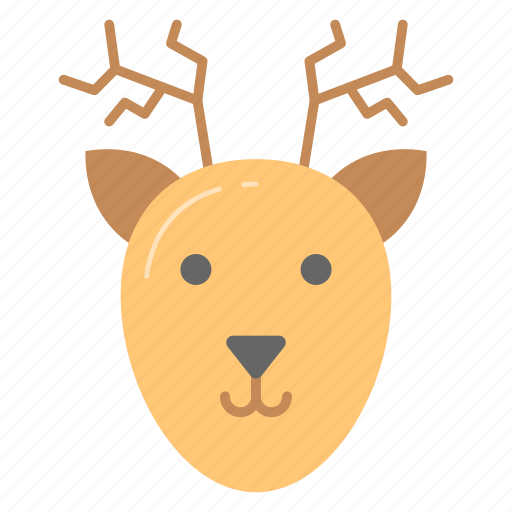 Reindeer, christmas, animal, horns, antler, elk, head icon - Download on Iconfinder