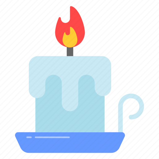 Candle, plate, flame, fire, candlelight, lit, burning icon - Download on Iconfinder