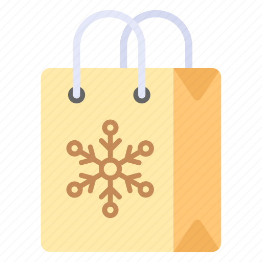 Christmas, shopping, bag, jute, tote, snowflake, winter icon - Download on Iconfinder
