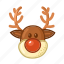 rudolph, reindeer, red-nosed reindeer, holiday character, rudolph icon, festive mascot, christmas reindeer 