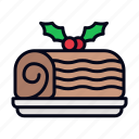 yule, log, cake, dessert, sweet, food, restaurant, roll