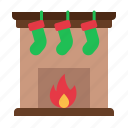 fireplace, chimney, warm, winter, christmas, home, xmas, sock, living room